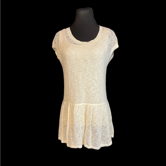 American Eagle Outfitters M Cotton Ivory Knit Sleeveless Sweater Top Set 54485 - Picture 2 of 11